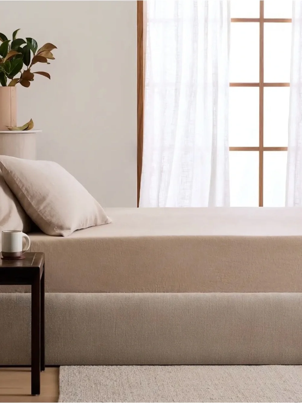 NWT Quince European Linen 3 Piece Fitted Sheet Set, Queen (Toffee)